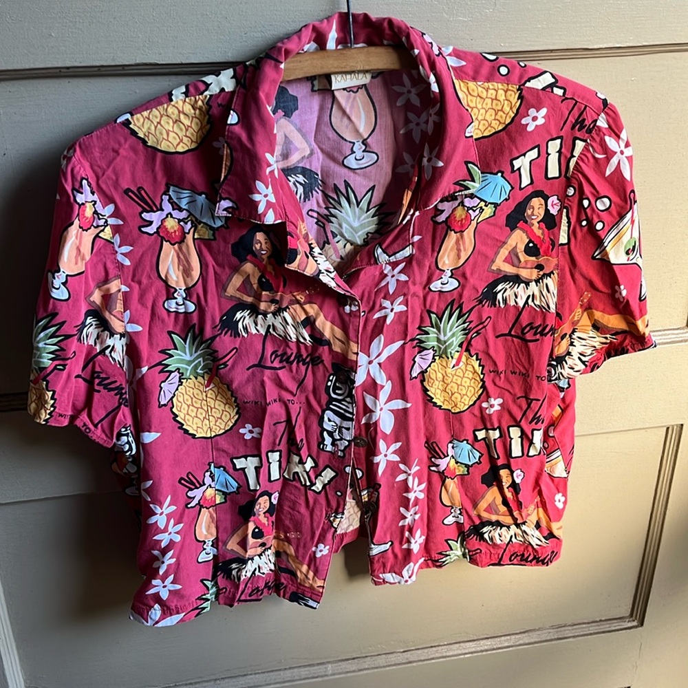 Kahala crop top Aloha shirt